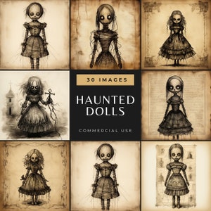 Haunted Dolls Junk Journal Pages, Creepy Toys Vintage Scrapbooking Kit ...