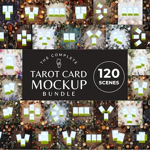 Lot de maquettes de cartes de tarot, modèle de toile de sorcière pour une lecture médiumnique, jeu de cartes de tarot modifiable à plat, outil divinatoire d'entreprise spirituelle