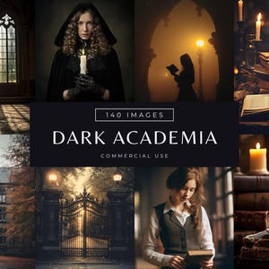 Dark Academia Stock Images, Witchy & Moody Estetyczne Zdjęcia Mediów Społecznościowych, Vintage Gothic Reels Cover, Okultystyczny Faceless Digital Marketing Pack