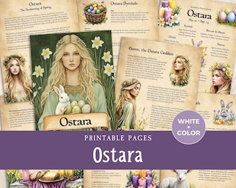 Ostara Grimoire Printable, Spring Equinox Sabbat Guide & Rituals, Ostara Book of Shadows Correspondences, Goddess Eostre Celebration Pages
