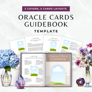 Sjabloon Oracle-handboek, bevestigingskaarten Canva-gids, naslagwerk voor tarotkaarten, maak je eigen instructieboekje Oracle-kaarten