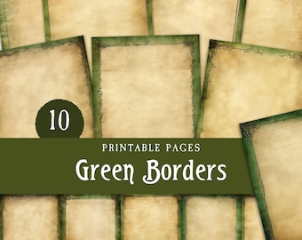 Celtic Borders Junk Journal, Green Witch Spellbook Paper, St Patricks Blank Printable Grimoire Pages, Witchy Gothic Digital Scrapbooking Kit