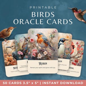 Cartes ornithologie ornithologie, jeu de cartes ornithologie ornithologique, jeu de cartes oiseaux ésotériques, cadeau spirituel pour amoureux des oiseaux
