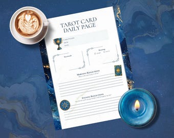 Daily Tarot Journal Page, Printable Tarot Card Pull Worksheet, Digital One Card Spread Reflections, Tarot Card of the Day Spiritual Reading