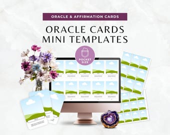 Oracle Card Canva Template Pocket Size, Small DIY Affirmation Cards Templates, Mini Drag & Drop Tarot, Create Your Own Tiny Oracle Deck