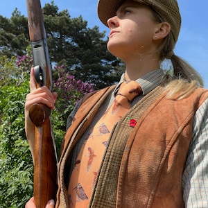 Silk Game Bird Tie: Charlotte Patten Illustration, Country Style