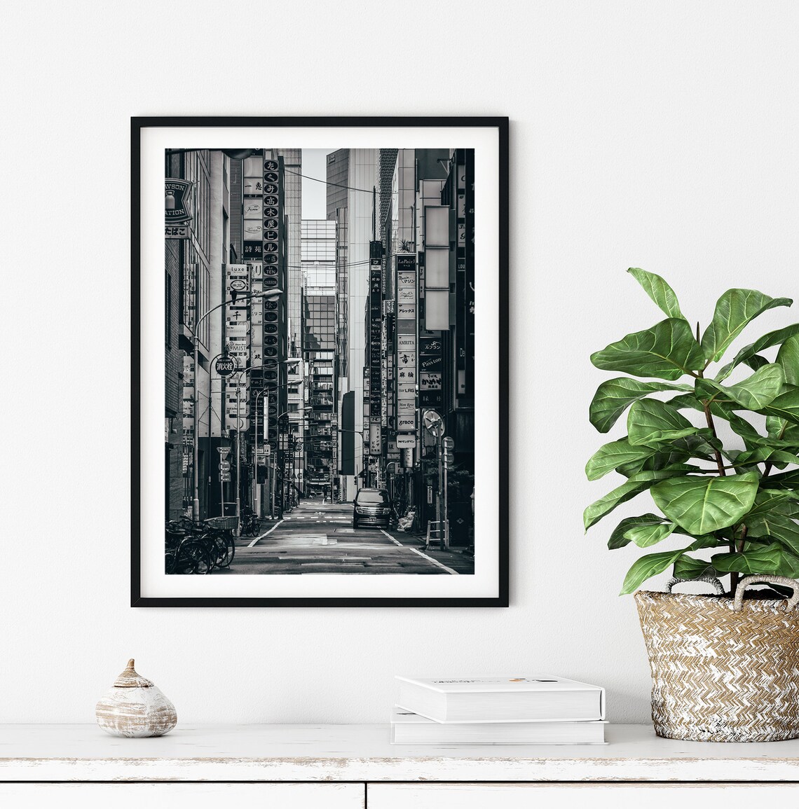 Black and white Printable Wall Art Tokyo Japan Minimalist | Etsy