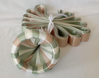 ronde rubans jeu du bouquet vert sauge