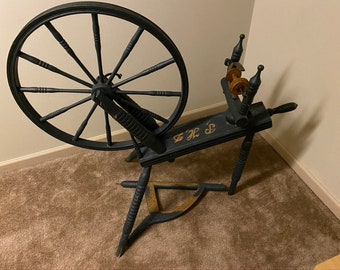 Spinning Wheel Sewing Machine Wool Brushes Included Antique 1800s Vintage Spinning  Wheel Museum Quality Sargent & CO 