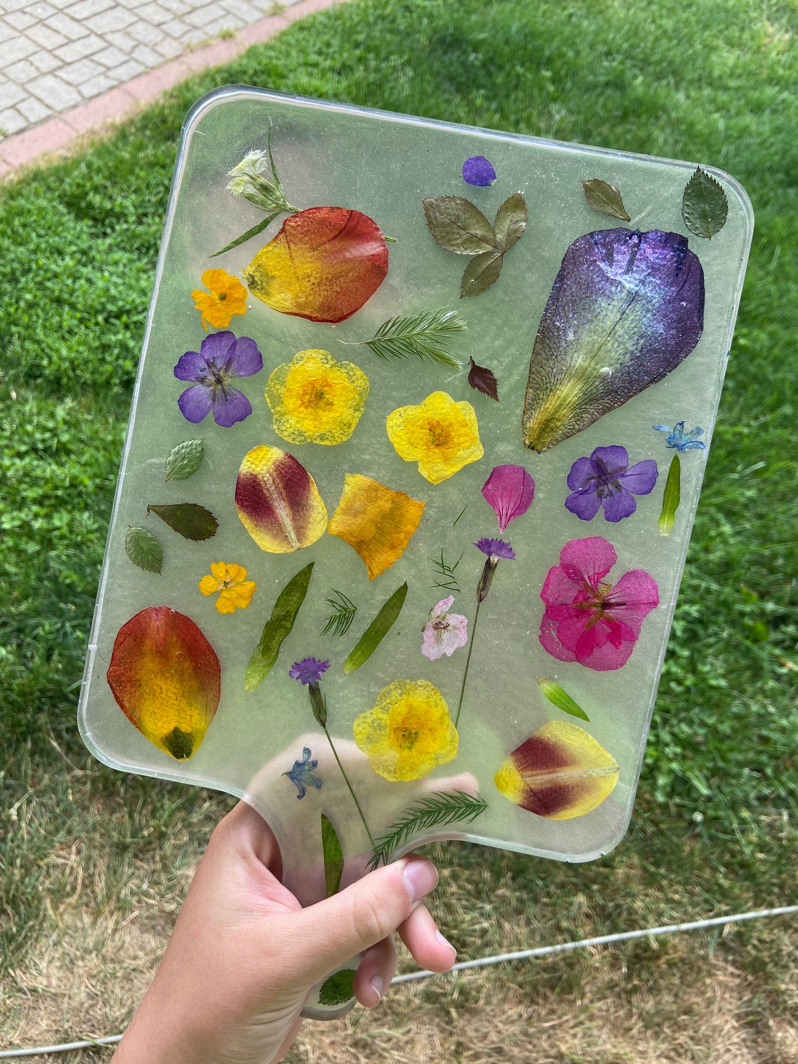 Epoxy Resin cutting board with real dried flowers and leaves Etsy