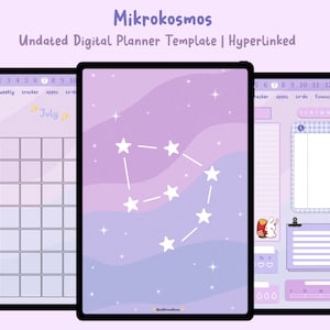 Mikrokosmos Undatierter Digitaler Planer, Kawaii Digitaler Planer, Ipad Digitaler Planer, Goodnotes Planer, Bangtan, Aesthetic Planner, Kawaii