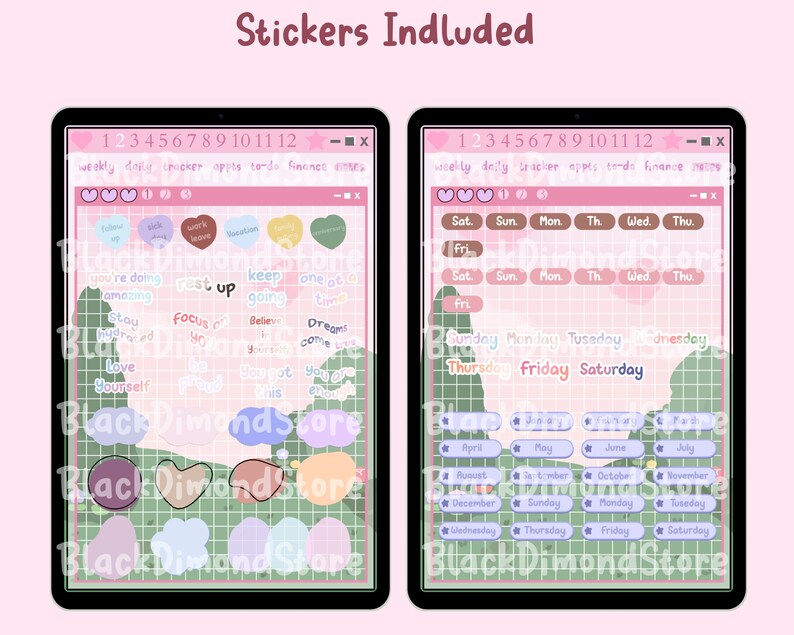 Leuke dagelijkse seizoensstickers, voorgesneden, transparante png's, plannerwidgets, plannerstickers, Goodnotes-stickers, schattige stickers, kawaii afbeelding 7