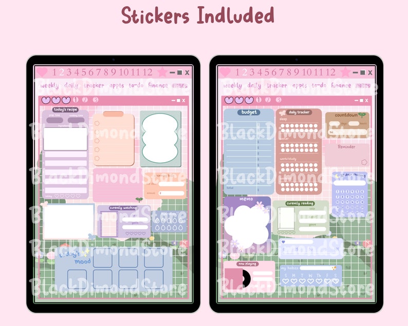 Leuke dagelijkse seizoensstickers, voorgesneden, transparante png's, plannerwidgets, plannerstickers, Goodnotes-stickers, schattige stickers, kawaii afbeelding 6