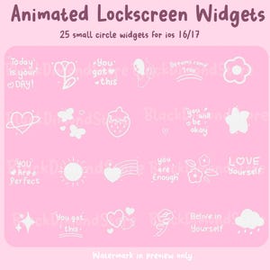 Cute Animated iOS Lockscreen Widgets, Kawaii Hand-Drawn (Digital Download)