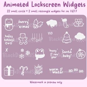 Cute Xmas Animated iOS Lockscreen Widgets (Digital Download)