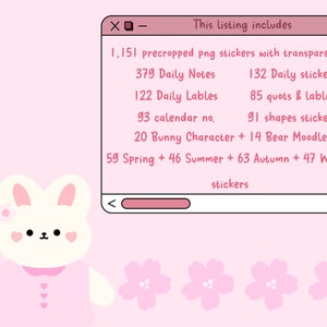 Leuke dagelijkse seizoensstickers, voorgesneden, transparante png's, plannerwidgets, plannerstickers, Goodnotes-stickers, schattige stickers, kawaii afbeelding 8