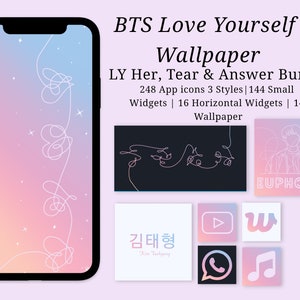 BTS Love Yourself iOS16 Theme: App Icons, Wallpaper & Widgets