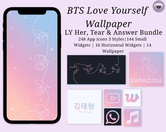 BTS Love Yourself iOS16 Theme: App Icons, Wallpaper & Widgets