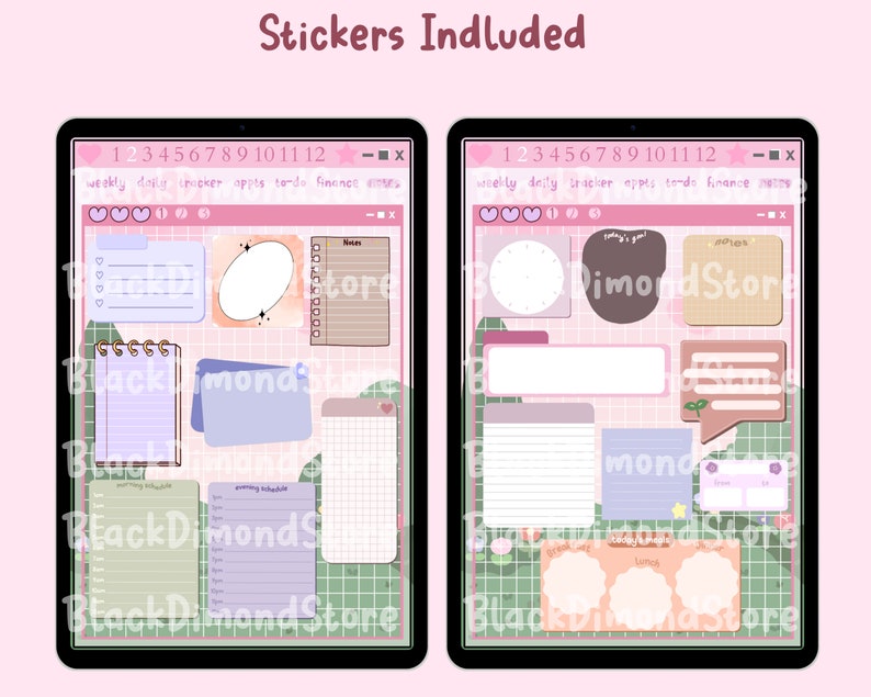 Leuke dagelijkse seizoensstickers, voorgesneden, transparante png's, plannerwidgets, plannerstickers, Goodnotes-stickers, schattige stickers, kawaii afbeelding 5