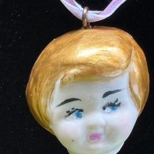 Dollface handmade polymer clay Necklace