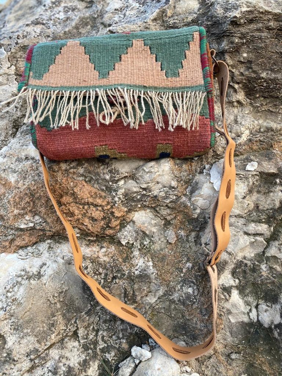 Saddle Blanket Bag Carpet Bag Tote Bag Leather Purse Etsy