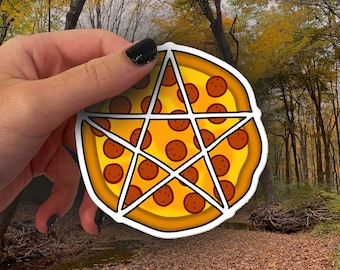 Pentagrama de pizza Pegatina