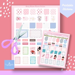 Kirschblüten Sticker. Perfekt für Kartendekorationen, Geschenkverpackungen, Bullet Journal Aufkleber.