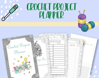 Crochet Project Planner Printable for Project Organizing, Sample Keeping, Inventory List Pages.