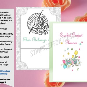 Crochet Project Planner Printable for Project Organizing, Sample ...