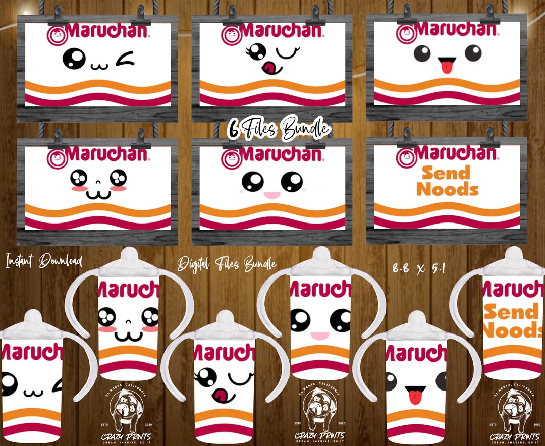6 Pack Maruchan Cute Face Kawaii 12 Oz Sippy Cup Cup of Etsy