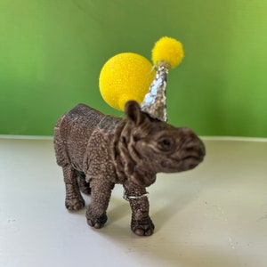 Rhino Party Animal Cake Topper / Decoration baby\calf  -1st Birthday-2nd Birthday-Zoo Party-Jungle Party-Zoo Animal - Two Wild-Wild One