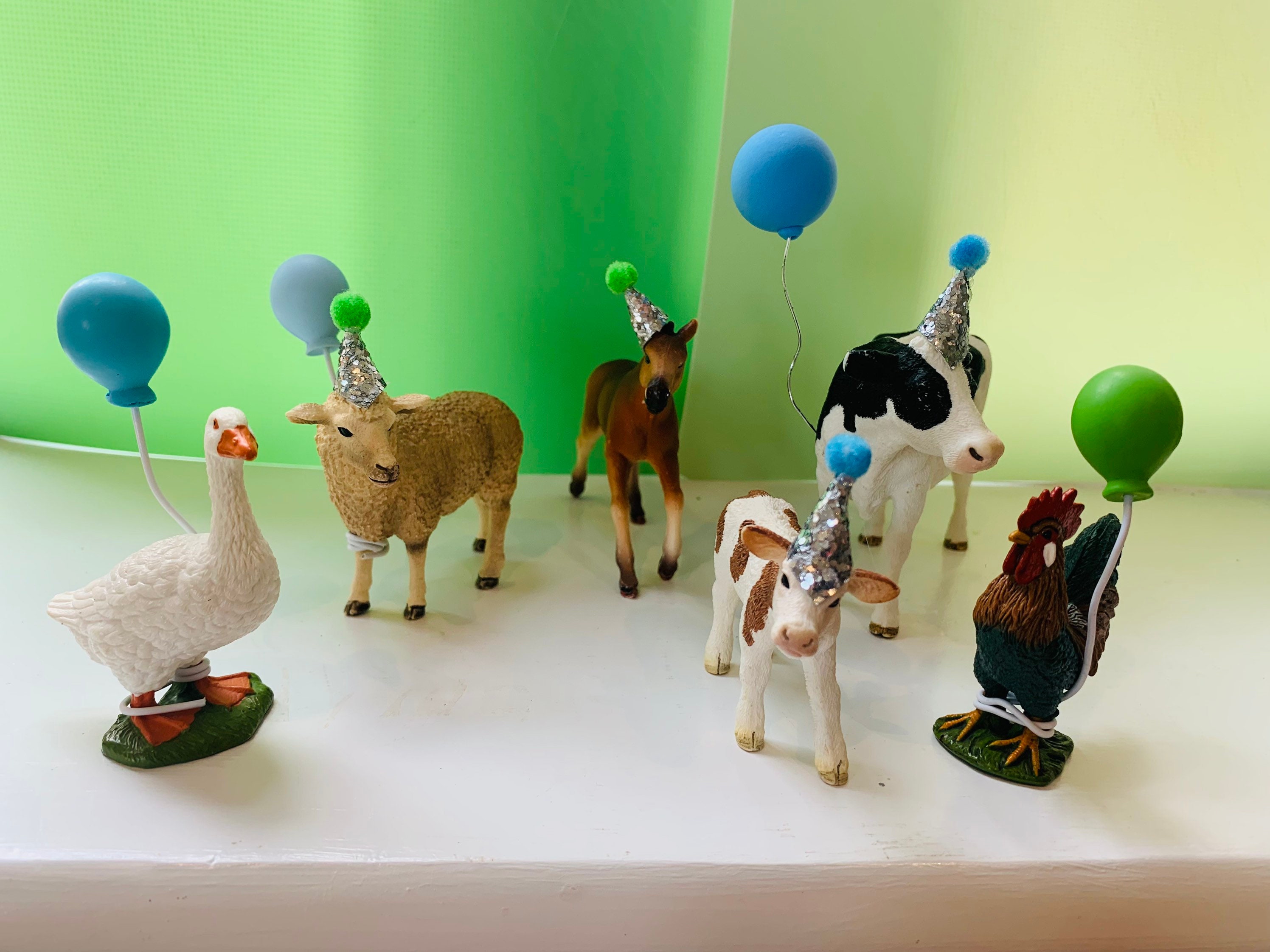Farm animal theme cake topper set of 6 Animals Farm Etsy