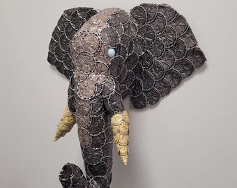 Elephant head sculpture