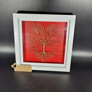 Framed heart copper wire tree