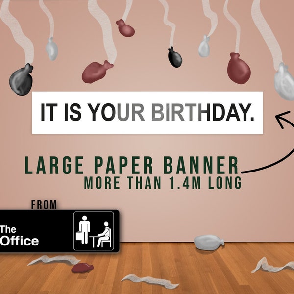 The Office US – Bannière « It Is Your Birthday » – Décorations de bureau – Papier – Parfait pour les fêtes et occasions