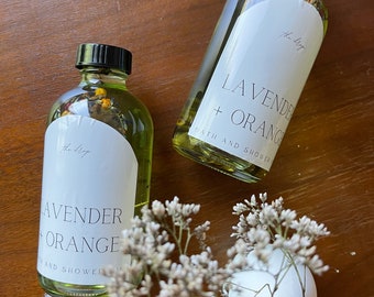 Lavender + Orange Nourishing Bath and Shower Oil 8 oz