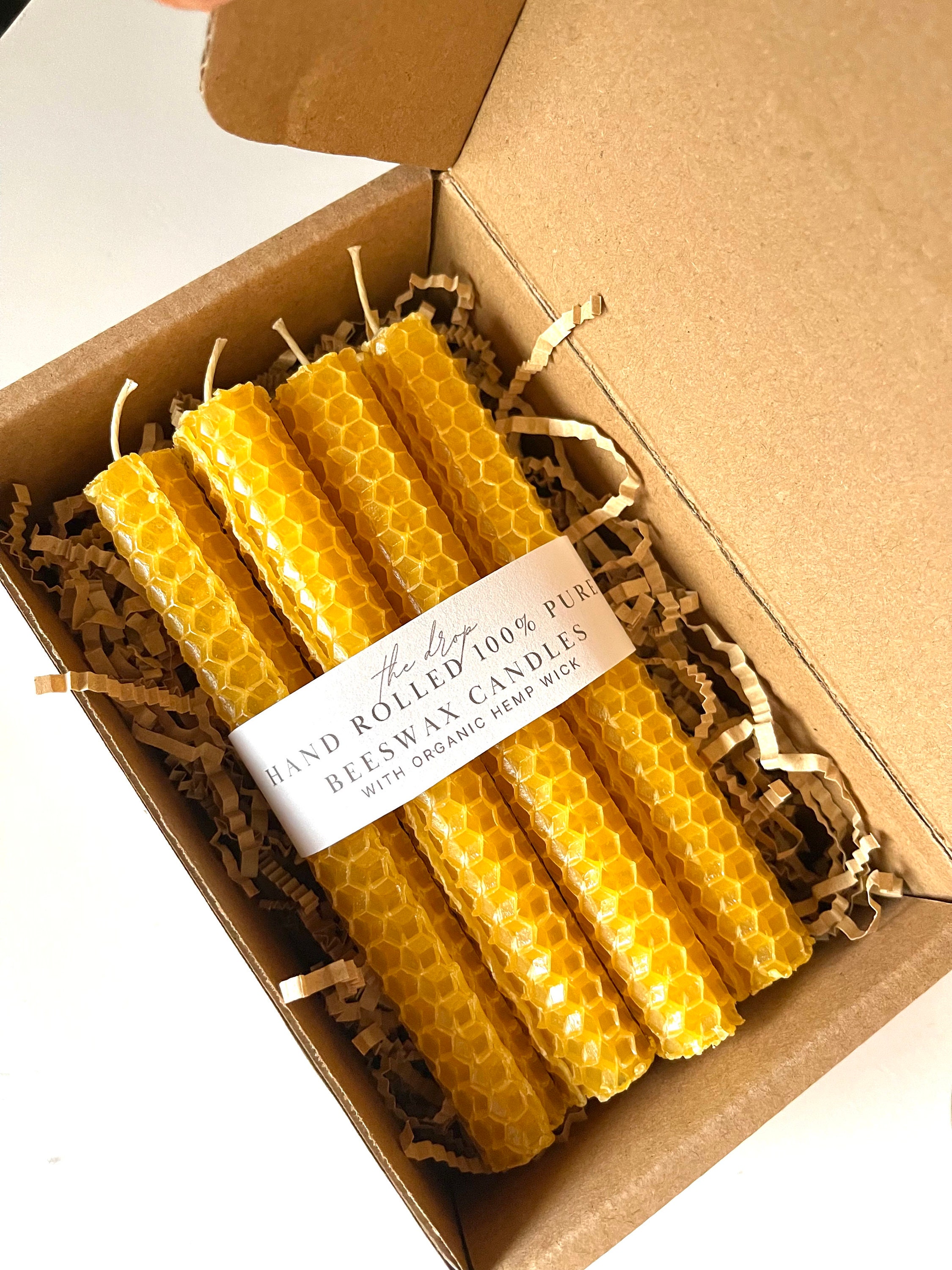 Hand Rolled 100% Beeswax Candlesticks set of 4