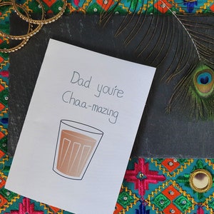 Papa Sie sind chaa-mazing - Karte für Geburtstag, Punjabi, Hindu, Inder, Desi, Karte, Party, Urdu