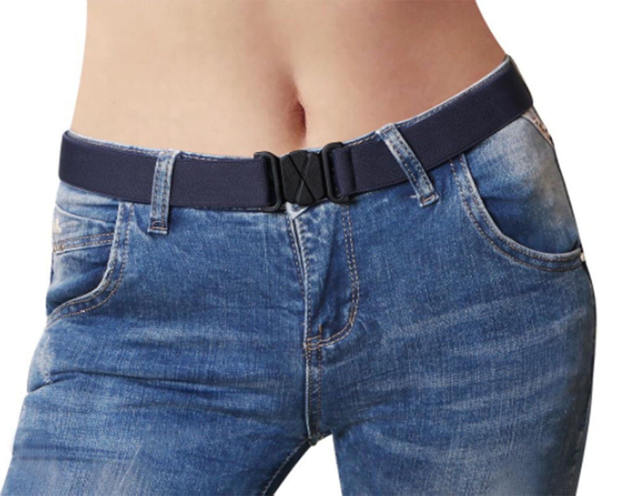 Women Invisible Jeans Belt Slimming No Show Belt Flat Buckle Etsy