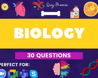 Biology Quiz | Family Quiz | Screen-share ready | PowerPoint format | Lockdown quiz | Suitable for all ages