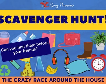 Virtual Scavenger Hunt | Family fun | Screen share | PowerPoint compatible | Games night | Easy to play online and in person