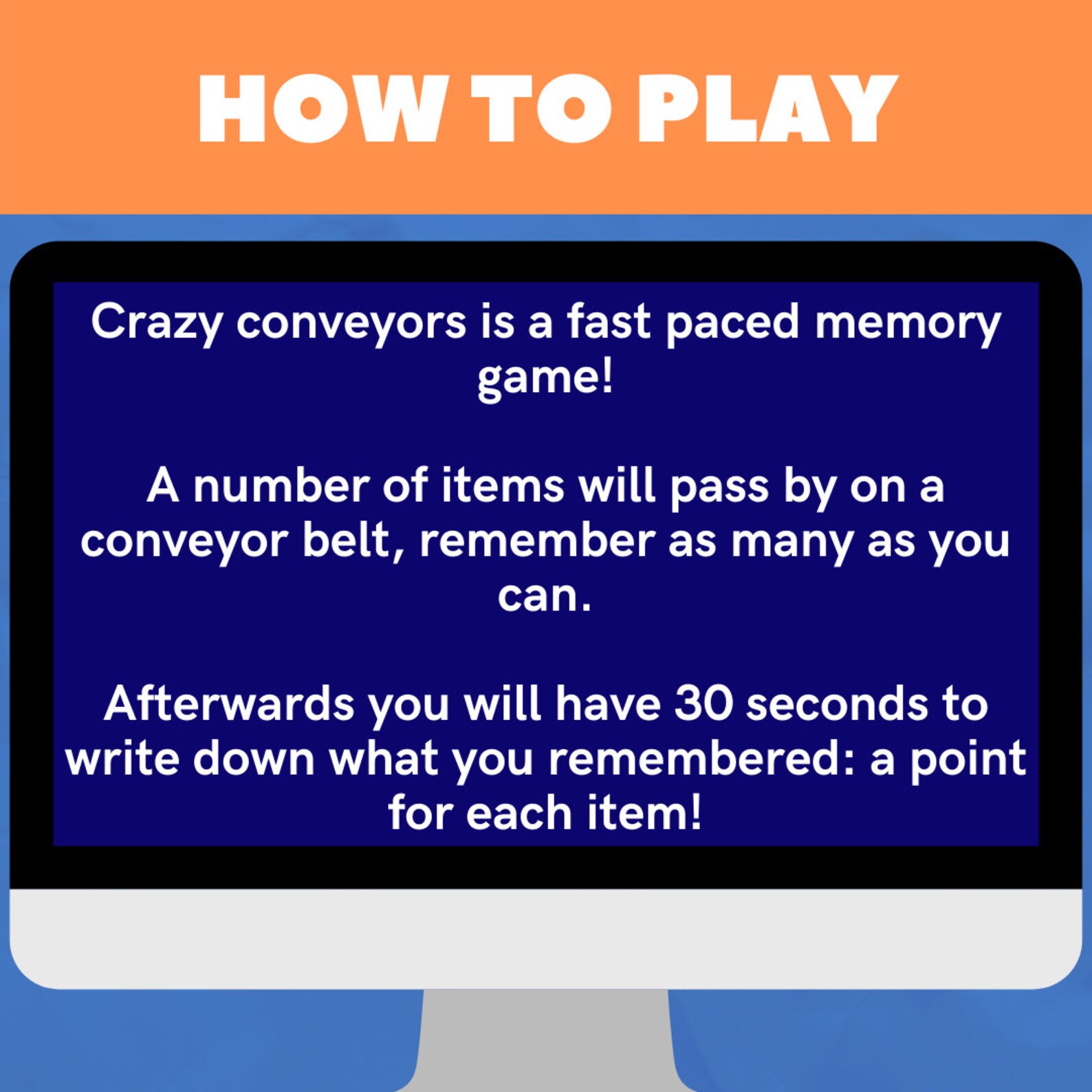 Crazy Conveyors Memory Game Zoom Game Icebreaker Quarantine Fun Video Chat Ready for Zoom, Skype