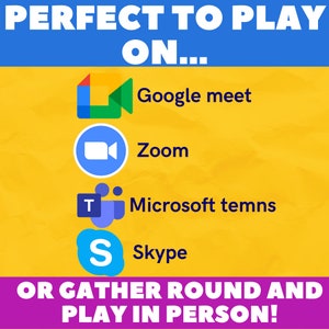 Family games night Screen share PowerPoint game Quarantine fun Video chat ready for Zoom, Skype, Google meet and Microsoft Teams image 7
