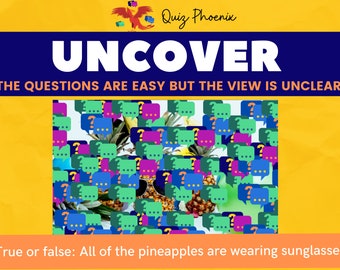 Uncover | Family fun | Screen share | PowerPoint compatible | Games night | Picture game for Zoom, Skype, Google meet and Microsoft Teams