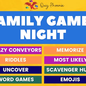 Family games night Screen share PowerPoint game Quarantine fun Video chat ready for Zoom, Skype, Google meet and Microsoft Teams image 1