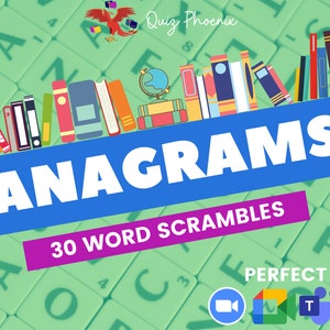 Anagrams Game | Family Game | Screen-share ready | PowerPoint format | Virtual or in person game | Suitable for all ages