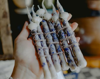 Dreamwork Siren Ritual Candles · Mugwort Lavender Cornflower · Beeswax Tapers · Intention Candle