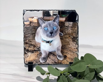 Photo Rock Slate with Fractured Edges, Matte Finish, Custom 5x5, 5x7, 7.5x7.5.Personalized Slate with Your Photograph or Furbabies/Pets.