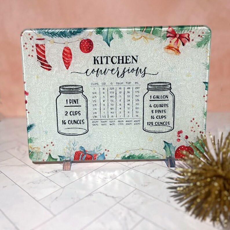 Glass Christmas Cutting Board/serving Traykitchen Conversions Great Gift for Family or Friends