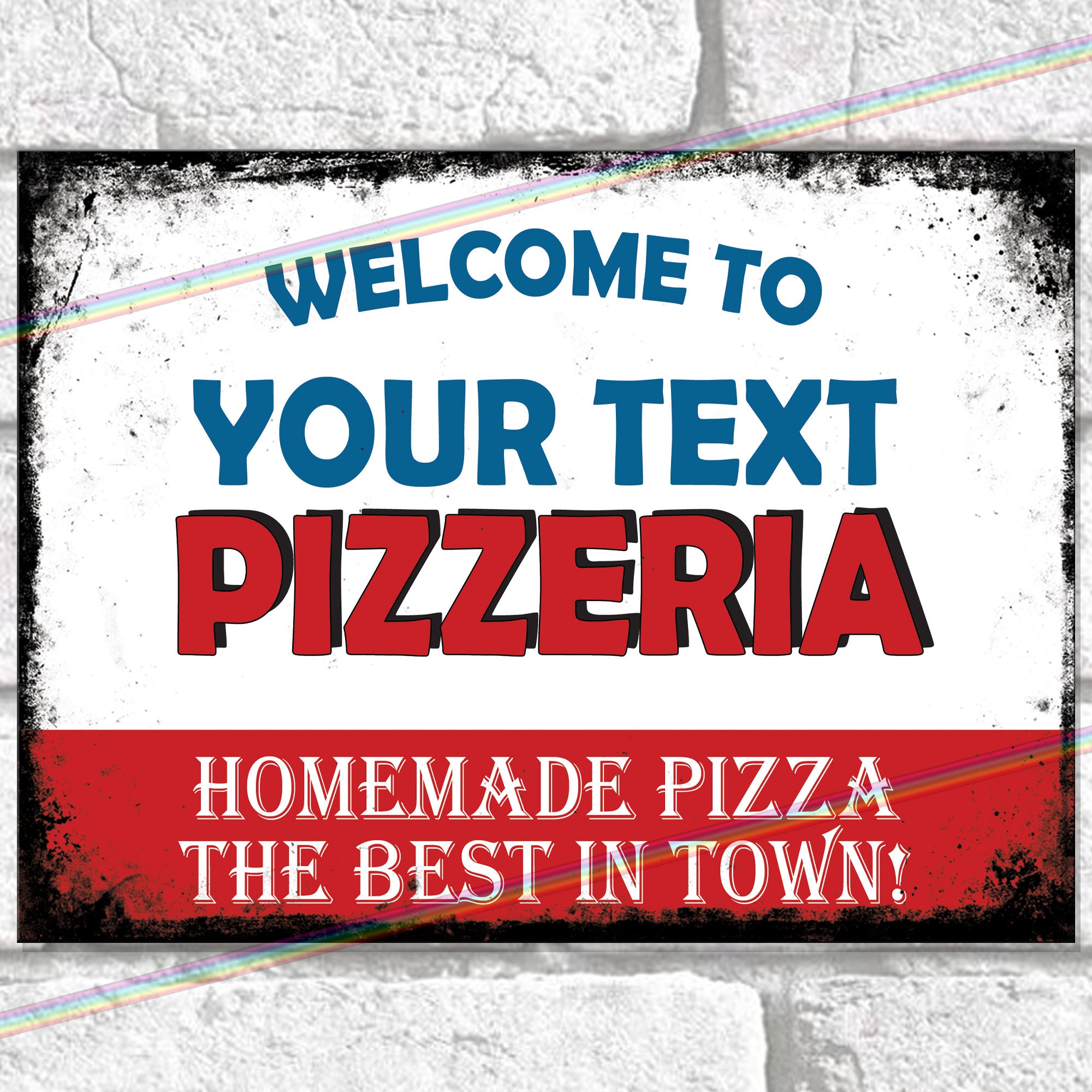 Personalised Pizzeria Metal Signs. Custom Pizza Kitchen Sign Etsy